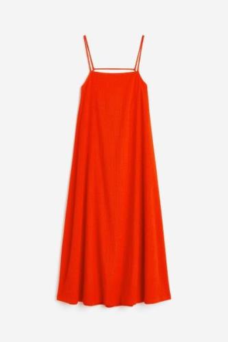 H&M Trägerkleid aus Strukturjersey Rot, Alltagskleider in Größe L. Far...