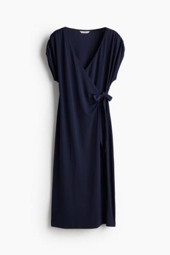 H&M Wickelkleid aus Jersey Marineblau, Alltagskleider in Größe XL. Far...