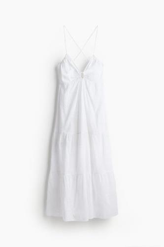 H&M Kleid mit Broderie Anglaise Weiß, Alltagskleider in Größe XXL. Far...