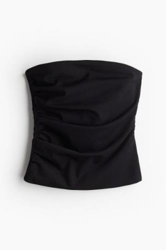 H&M Drapiertes Bandeau-Top Schwarz, Tops in Größe XL. Farbe: Black