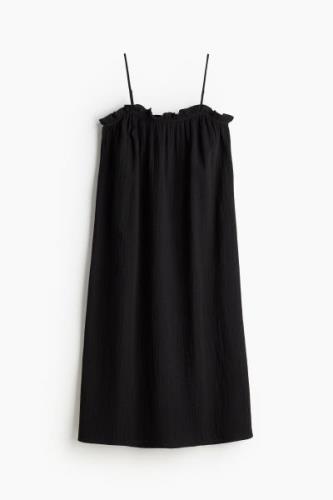 H&M Baumwollkleid mit Volants Schwarz, Alltagskleider in Größe L. Farb...