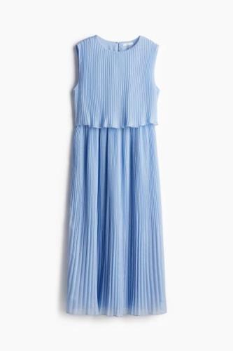 H&M MAMA Plissiertes Stillkleid Hellblau, Kleider in Größe L. Farbe: L...