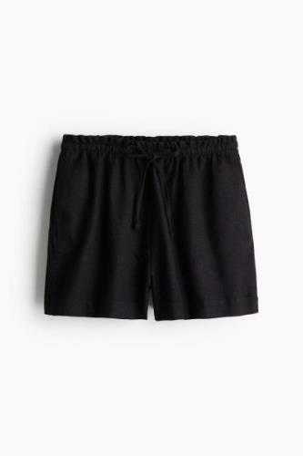 H&M Shorts aus Leinenmix Schwarz in Größe L. Farbe: Black