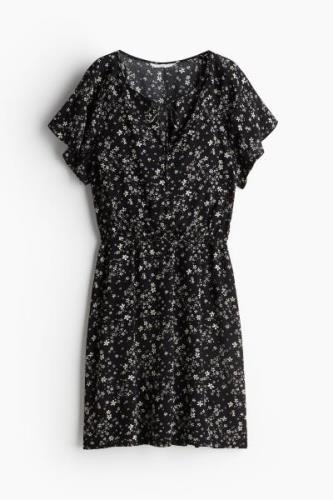 H&M MAMA Stillkleid aus Viskose Schwarz/Klein geblümt, Kleider in Größ...