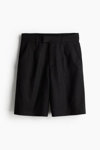 H&M Elegante Shorts aus Leinenmix Schwarz in Größe 34. Farbe: Black