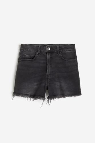 H&M Jeansshorts High Waist Schwarz in Größe 36. Farbe: Black