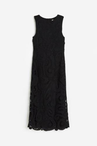 H&M Kleid im Häkellook Schwarz, Alltagskleider in Größe S. Farbe: Blac...