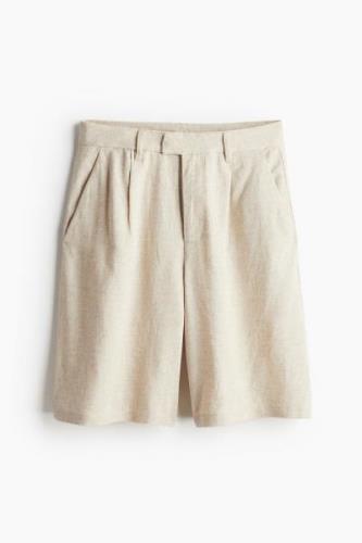 H&M Elegante Shorts aus Leinenmix Hellbeige in Größe 34. Farbe: Light ...