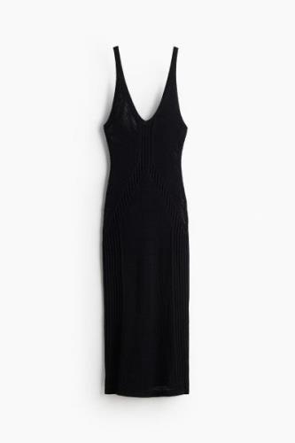 H&M Kleid im Häkellook Schwarz, Alltagskleider in Größe L. Farbe: Blac...