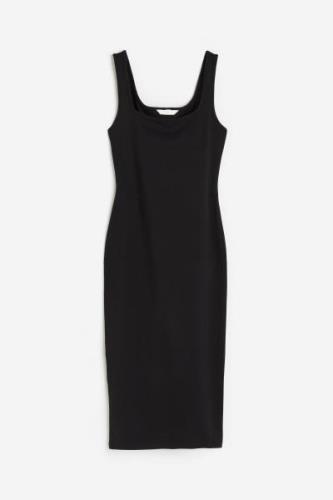 H&M Bodycon-Kleid aus Jersey Schwarz, Alltagskleider in Größe XS. Farb...