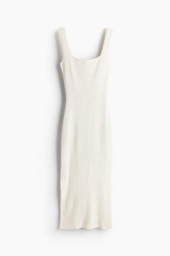 H&M Bodycon-Kleid in Rippstrick Hellbeige, Alltagskleider Größe XL. Fa...