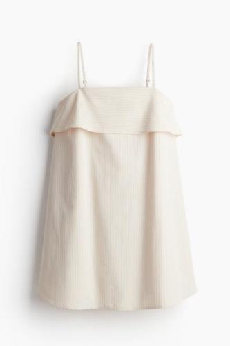 H&M Popelinekleid in A-Linie Hellbeige/Nadelstreifen, Alltagskleider G...