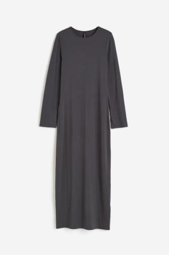 H&M Bodycon-Jerseykleid in Maxilänge Dunkelgrau, Alltagskleider Größe ...