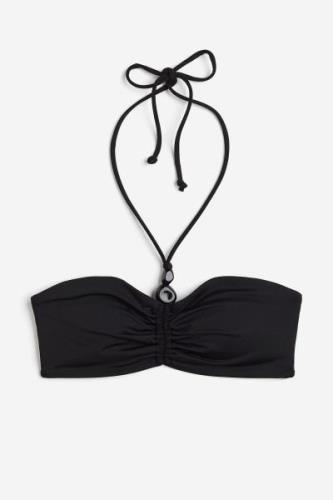 H&M Wattiertes Bandeau-Bikinitop Schwarz, Bikini-Oberteil in Größe 40....