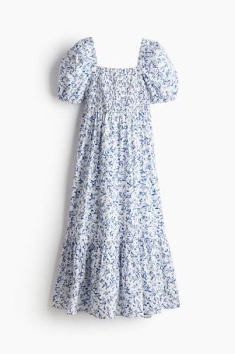 H&M MAMA Stillkleid aus Popeline Weiß/Blau geblümt, Kleider in Größe X...