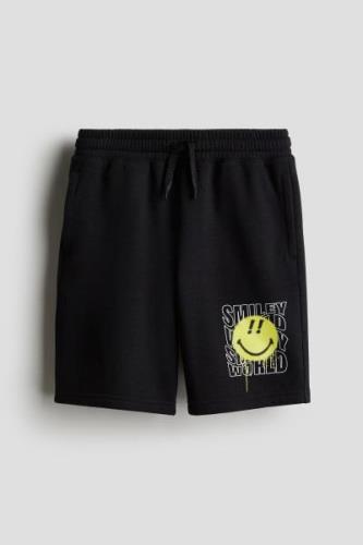 H&M Sweatshorts mit Motivprint Schwarz/SmileyWorld® in Größe 170. Farb...