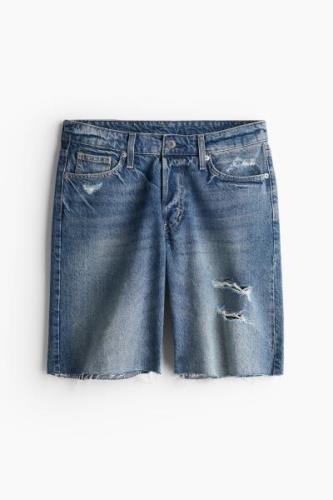 H&M Baggy Low Denim Shorts Denimblau in Größe 36. Farbe: blue