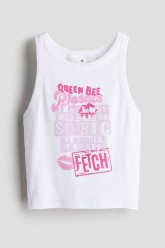 H&M Geripptes Tanktop Weiß/Mean Girls, T-Shirts & Tops in Größe 158/16...