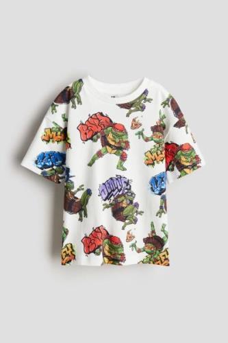 H&M T-Shirt mit Print Weiß/TMNT, T-Shirts & Tops in Größe 92. Farbe: W...