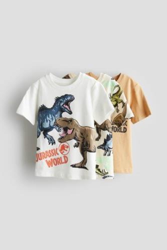 H&M 3er-Pack T-Shirts mit Print Weiß/Jurassic World, & Tops in Größe 9...