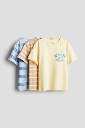 H&M 3er-Pack T-Shirts mit Print Gelb/Always Be Kind, & Tops in Größe 1...