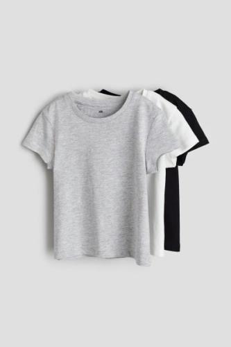 H&M 3er-Pack Baumwollshirts Schwarz/Weiß, T-Shirts & Tops in Größe 92....