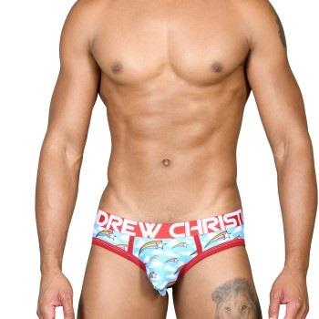 Andrew Christian Almost Naked Pride Star Brief Blau Muster Polyamid Sm...