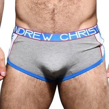 Andrew Christian Almost Naked Retro Mesh Boxer Grau Baumwolle Small He...