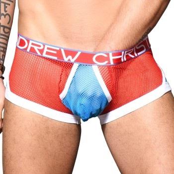 Andrew Christian Almost Naked Transparent Boxer Blau/Rot Polyester Sma...