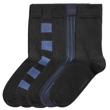 Björn Borg 5P Block Stripe and Square Socks Schwarz/Blau Gr 36/40