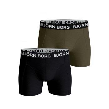 Björn Borg 2P Cotton Stretch Shorts 2112 Schwarz/Grün Baumwolle Small ...