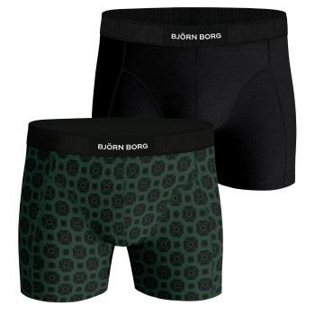 Björn Borg 2P Premium Cotton Stretch Boxer Schwarz/Grün Baumwolle Medi...