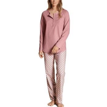 Calida Lovely Nights Pyjama Button Tab Rosa Muster Baumwolle Small Dam...