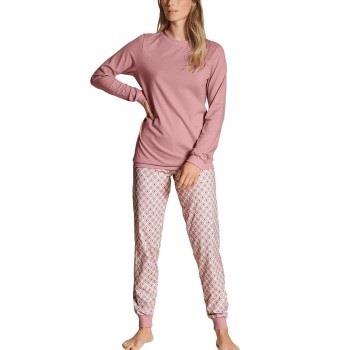 Calida Lovely Nights Pyjama With Cuff Rosa Muster Baumwolle Small Dame...