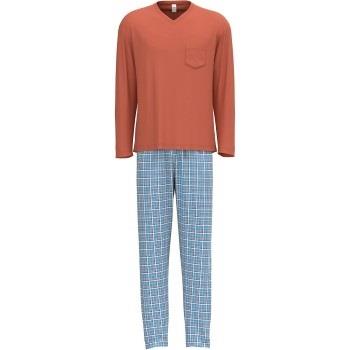 Calida Relax Imprint 1 Pyjamas Blau/Orange Baumwolle Small Herren