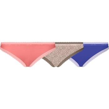 Calvin Klein 3P Bottoms Up Refresh Bikinis Blau/Rosa Nylon Small Damen