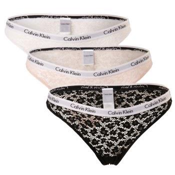 Calvin Klein 3P Carousel Lace Core Brazilian Schwarz/Rosa Polyamid Sma...