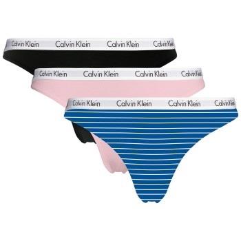 Calvin Klein 6P Carousel Thongs Rosa/Blau Baumwolle Small Damen