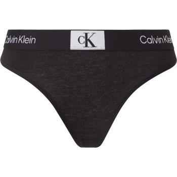 Calvin Klein 3P CK96 Cotton Thong Schwarz Baumwolle Small Damen