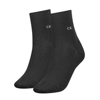 Calvin Klein 2P Women Short Roll Top Sock Schwarz One Size Damen