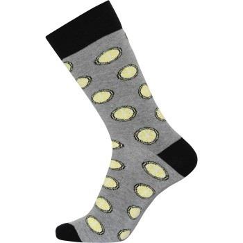 Claudio 3P Patterned Cotton Socks Grau/Gelb Gr 40/47 Herren