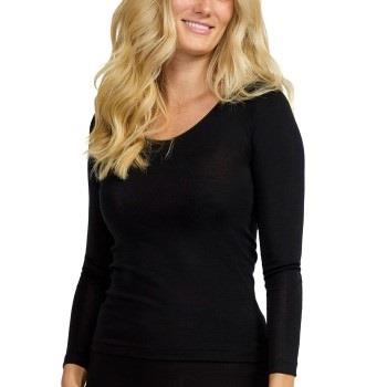 Damella Wool And Silk Long Sleeve Top Schwarz Wolle 38 Damen