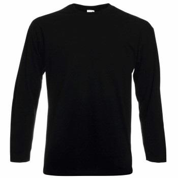 Fruit of the Loom Valueweight Long Sleeve T Schwarz Baumwolle Large He...