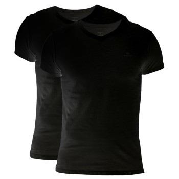 Gant 2P Basic V-Neck T-Shirt Schwarz Baumwolle Small Herren