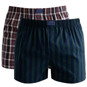 Gant 2P Cotton Stripe Boxer Shorts Blaugestreift Baumwolle Medium Herr...