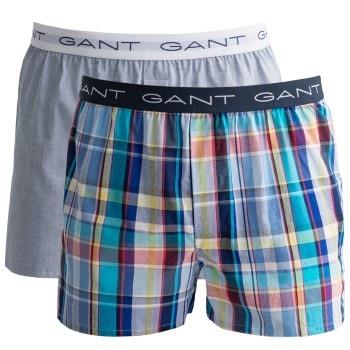 Gant 2P Cotton With Fly Boxer Shorts Hellblau kariert Baumwolle Medium...