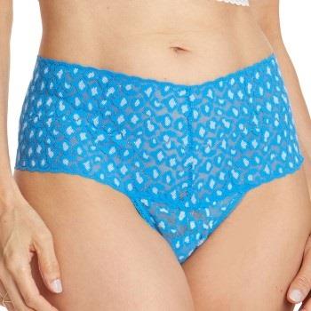 Hanky Panky Cross Dyed Leopard Retro Thong Blau Muster One Size Damen