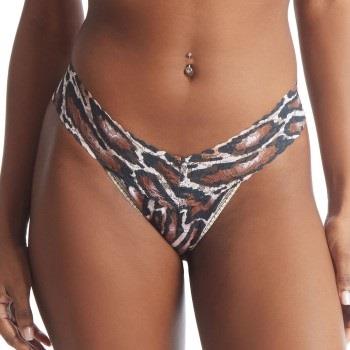 Hanky Panky 3P Printed Low Rise Thong Schwarz/Weiß Nylon One Size Dame...