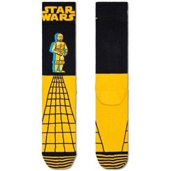 Happy Socks Star Wars C-3PO Sock Schwarz/Gelb Baumwolle Gr 41/46