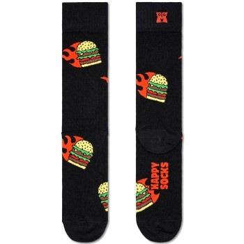 Happy socks 3P Flaming Burger Sock Schwarz Muster Baumwolle Gr 41/46